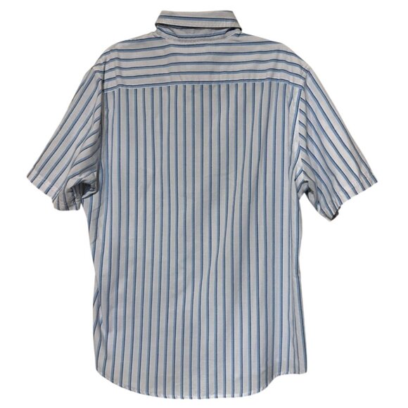 Men's Croft & Barrow Striped Button-Down White Dress Shirt Cotton Blend Size L - Picture 2 of 16